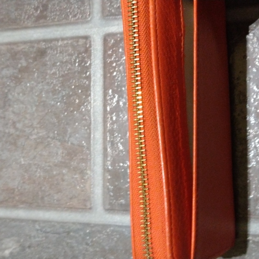 Dainer Orange leather full zipper 12 card slots wallet - Picture 5 of 10